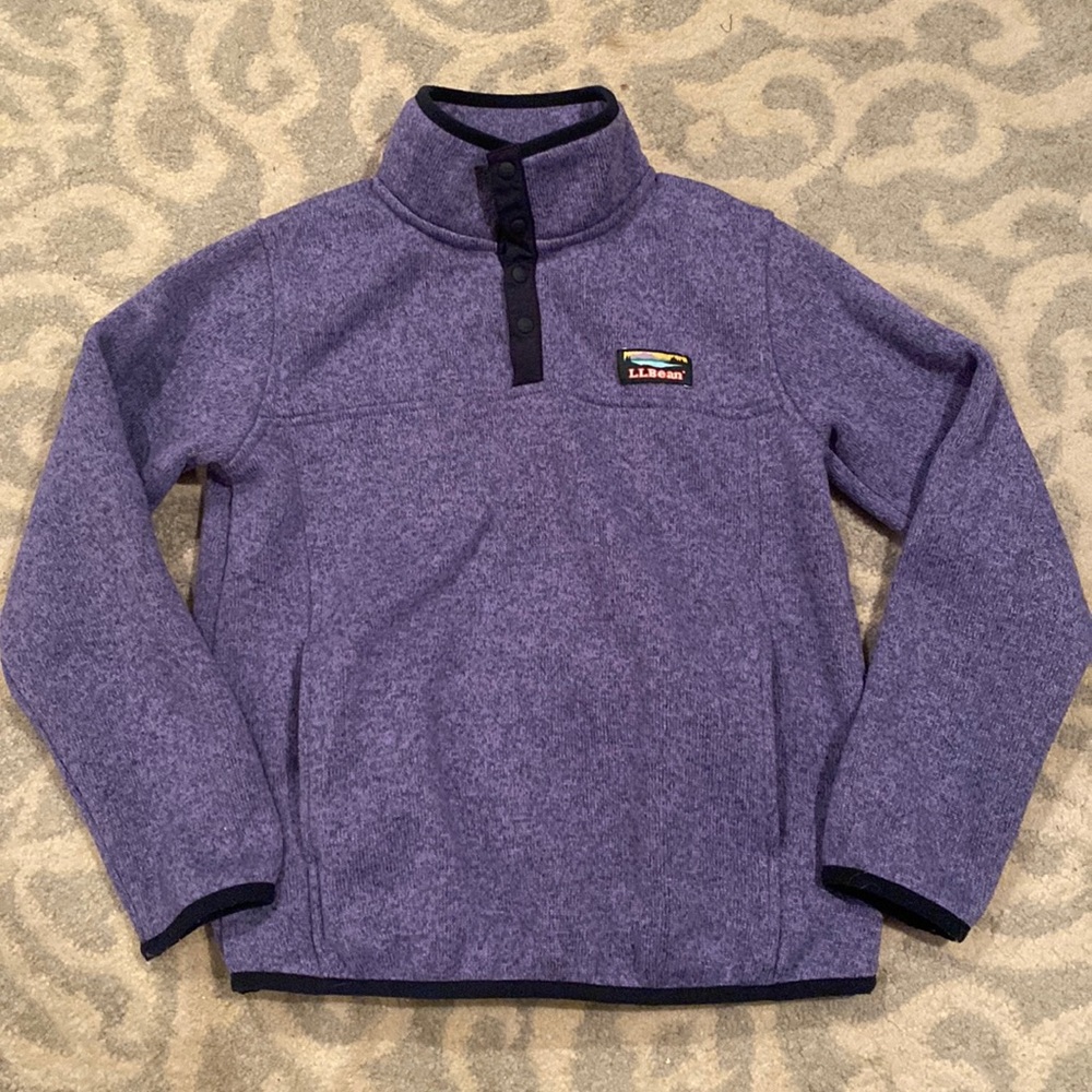 Girls LL Bean Pullover with front pocket S 8